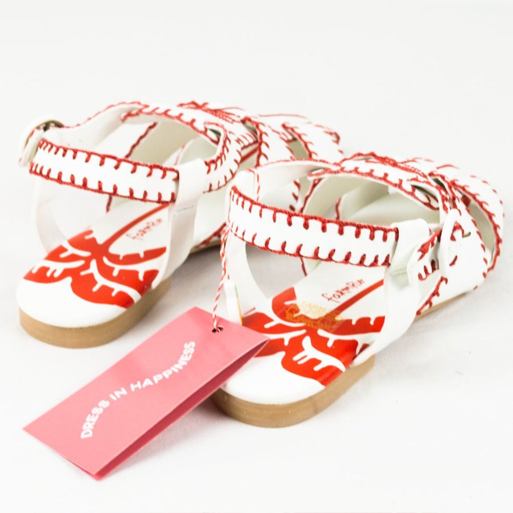 FARM Rio Red Embroidered Palm Tree Sandal 8.5M - Picture 9 of 12